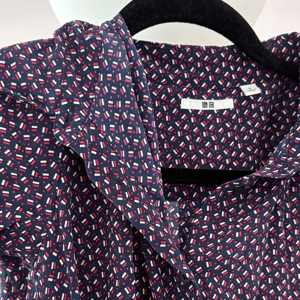 Uniqlo Geometric Navy Shirt dress